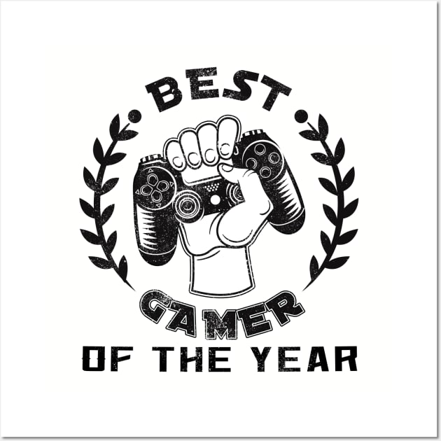 Best GAMER of the year Funny Gamer Boys Teens Wall Art by Meryarts